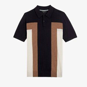 TED BAKER -Arbroth Twisted Yarn Polo in Dark Navy (Black)